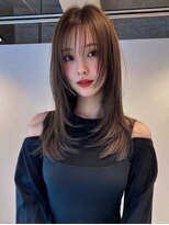 サロンドアイ(salon de i) 顔まわりロングレイヤー × ショコラブラウン