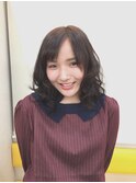 ベビーバング/アンニュイカール/シナモンベージュで美髪スタイル