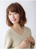 10代学割U24シースルーバングイヤリングカラー外ハネミディアム