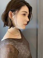 インナーカラー/マロンベージュ/ボブ/レイヤーボブ