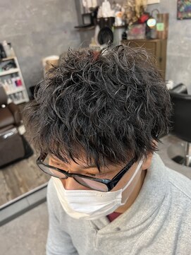 ラグズ 茅ヶ崎(LAGUZ) だれ感パーマ＋ショートマッシュ