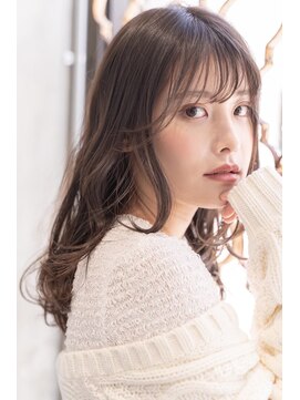 メーヴェ(Mowen) mowen 南堀江　シースルーバング×ココアベージュ×暗めカラー