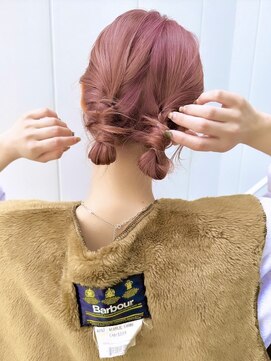 ディッセンバー 神宮前(December) ピンクベージュ/ベージュ/ピンク/ハイトーンカラー/前髪/渋谷