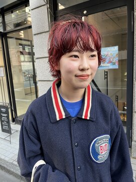 スタニング 渋谷(STUNNING.) ショートパーマ　暖色系カラー　ゆるめパーマ