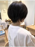 say.黒髪ボブルフネビージュ小顔ワンレン外ハネショートアッシュ