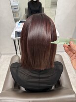 キートス(Kiitos) 水素カラーミディアム小顔カット切りっぱなしボブカカオブラウン