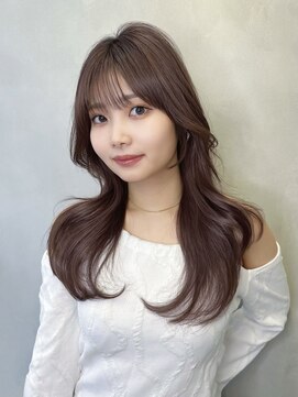 グロー 大宮(GLROW) □ 韓国大宮顔周りレイヤーカットピンクベージュワンホンヘア