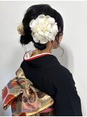 ヘアセット ツインお団子 ヘアアレンジ 顔周りへア 10代20代