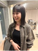 斜めバング/グレージュカラー/デザインカラー/シルキーベージュ