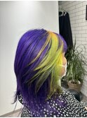 【派手髪】パープル、イエロー