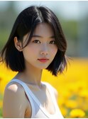 小顔/ボブ/黒髪/ショート/ネビージュ/ワンレン/千歳烏山/調布