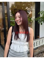 シフト(SHEEFT) 透明感ピンクブラウン×センターパート小顔レイヤーカット
