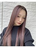 ストレートロング/ピンクブラウン