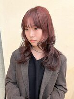 スニュウ(snuw)&nbsp;【snuw_ayano】ワインレッド/レイヤーカット/シースルーバング