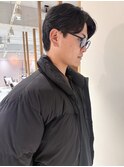久保田)メンズセンターパートフェザーパーマ毛流れパーマ