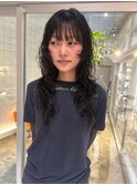 [伽羅]くせ毛風ハイレイヤーロングパーマ