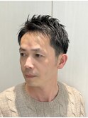 メンズビジネスショートソフトツーブロック爽やか好印象理容室