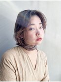 ふんわりバング_ココアブラウンフリンジウェーブ_37316