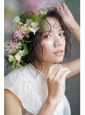 北堀江ヘアメイクマルケ/お花のヘアメイク