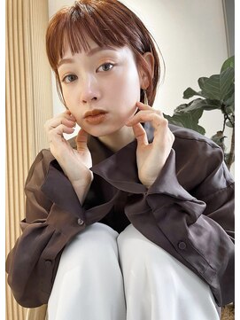 ロンドプロフィール 浦和(Lond profil) 中川陽南子【オレンジブラウンぱつっと耳掛けショートボブ】