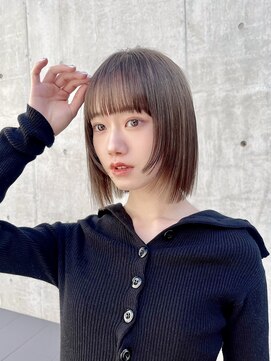 ルル 表参道(lulu.) 【高橋弥生】ボブ 姫カット オリーブカラー