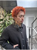 ルーツブラックブリーチオレンジスパイキーショート
