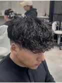 スペインカール ツイストスパイラル眉カットメンズパーマ