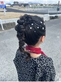 三つ編みアレンジ/ポニーテール/変形ポニー/ヘアセット/編み込み
