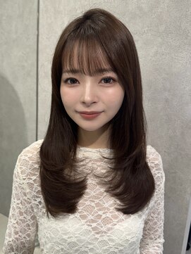 ルームバイシー 新宿(Loom. by Sea) 〇〇くびれヘア×レイヤーカット 縮毛矯正/アプリコットオレンジ