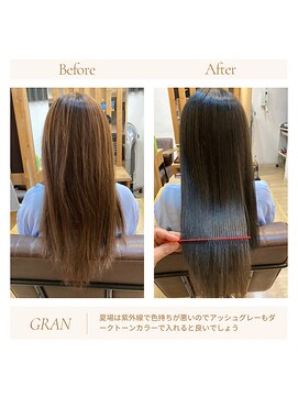 グランバイ アトリエドングリ(Grand × AtlierDonguri) お客様髪質改善データ1880(夏のお勧めカラー)