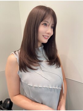 パルス ヨコハマ(PULSE yokohama) 小顔顔まわりハッシュカットセミロングレイヤーロングブラウン