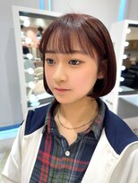 リー 梅田(Lee) ミニボブ×ブリーチなし高発色ボルドカラー