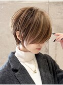 ショートボブ髪型30代40代50代前髪あり前髪無し面長丸顔【西村ss