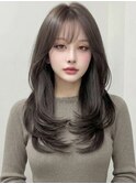 ダークアッシュブラウン小顔韓国巻きヨシンモリA12越谷20代30代