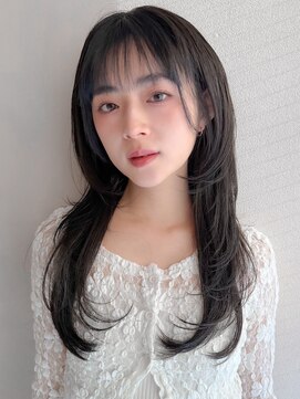 リヤン 表参道(lyann) イメチェン外ハネボブ前髪ダークブルーデジタルパーマ美髪