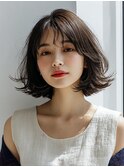 ミルクティーブロンド/ダークブルー/デジタルパーマ/人形町