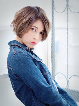 ヘアアンドメイク エジェリ(hair&make egerie) ミルクティーカラー☆エアリーショートボブ2 ハイライト　恵比寿