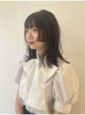 レイヤーボブ小顔ヘアミディアムストレート10代20代髪質改善