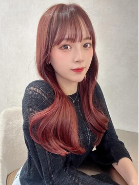 ロンド マーレ 天神大名店(Lond mare) ピンクブラウン/暖色カラー/カシスピンク/韓国ヘア/顔周りカット