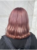 ペールピンク×波ウェーブ