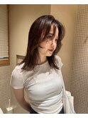 ミディアムレイヤー・かきあげバング