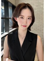 メゾンドムニ 恵比寿(Maison de MUNi)&nbsp;切りっぱなしボブアッシュブラウン暗髪黒髪透明感カラー20代30代