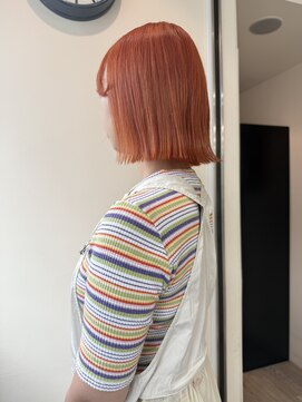 ブリックバイブレイス 千葉 千葉中央(brick by brace) 外ハネボブ × オレンジカラー