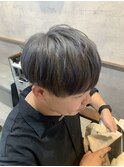 ツーブロックマッシュ/グレーアッシュ/束感