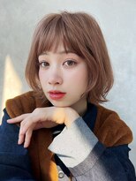 ヒュー 広島(HEW)&nbsp;ブリーチ無しレイヤーカット透明感カラーくびれボブ20代