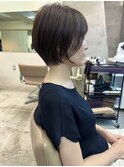透明感カラー ボブ 前髪 ショート カラー ブリーチ&ダブルカラー