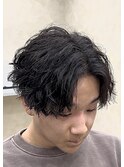 MEN’S HAIR/サーフカール/刈り上げセンターパート/円町