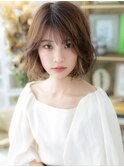 ブリーチなし逆アンブレラカラー顔周りレイヤーボブc8川口20代