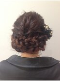 編み込みヘアセット ロング