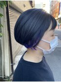 ツーブロックグレーアッシュカラー